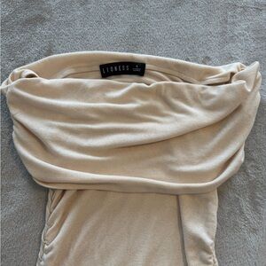 Lioness Oatmeal Off-Shoulder Dress